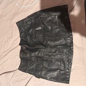 Black Faux Leather Mini Skirt